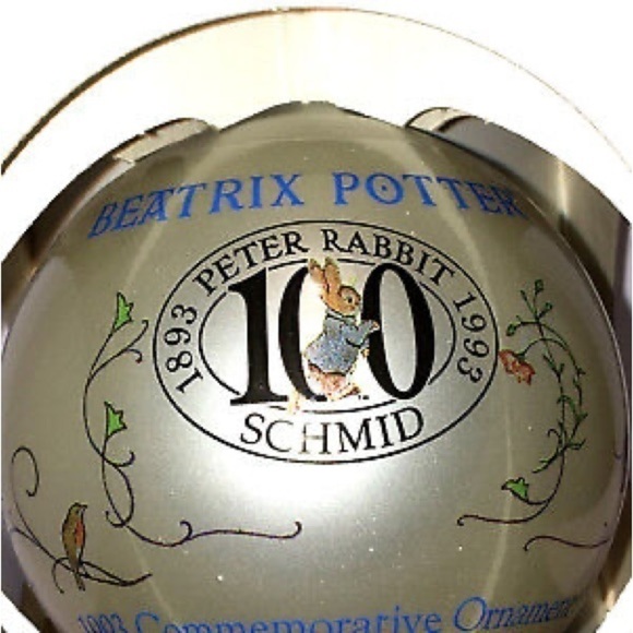 SCHMID 1993 BEATRIX POTTER COMMEMORATIVE CHRISTMAS ORNAMENT New in Box - Picture 5 of 12